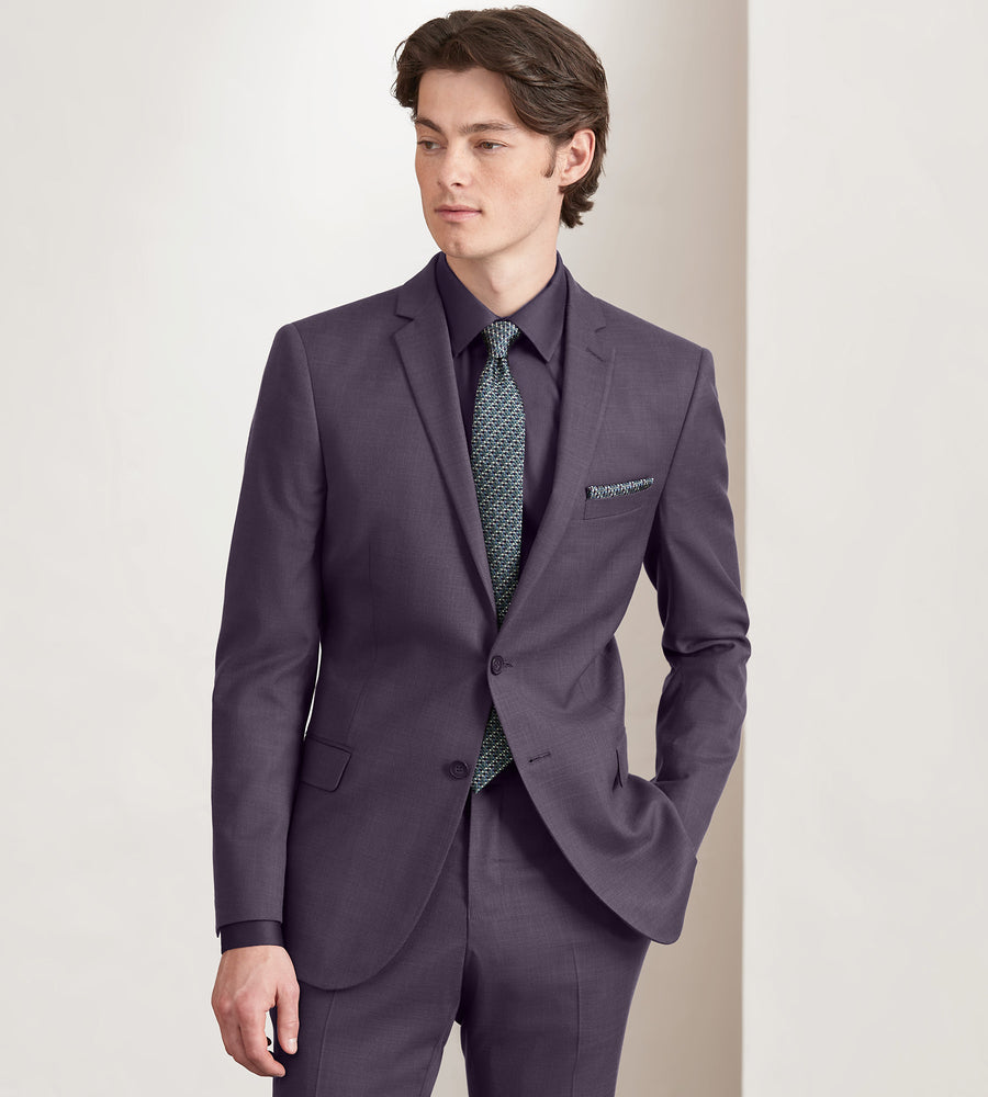 EN345 Slim Fit Deep Purple Solid Suit