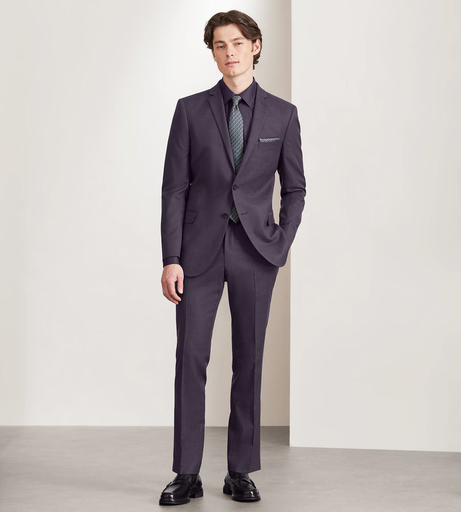 EN345 Slim Fit Deep Purple Solid Suit - Image 4