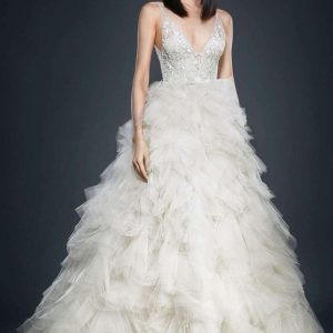EN325 V-Neck Princess Ball Gown in Tulle