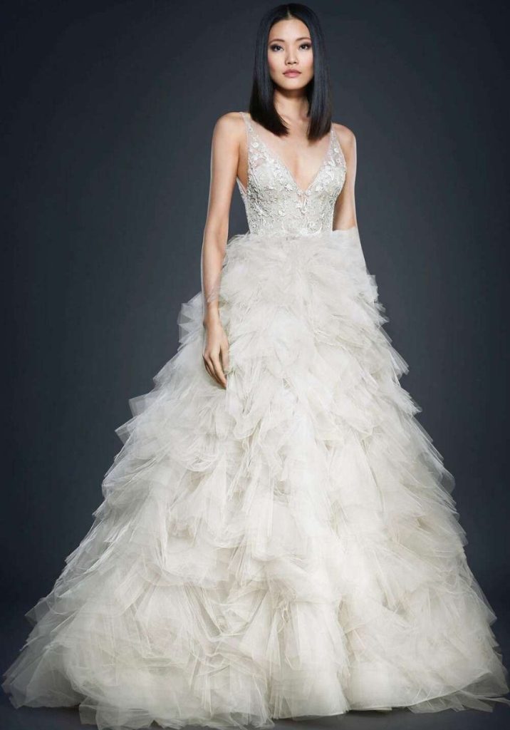 EN325 V-Neck Princess Ball Gown in Tulle