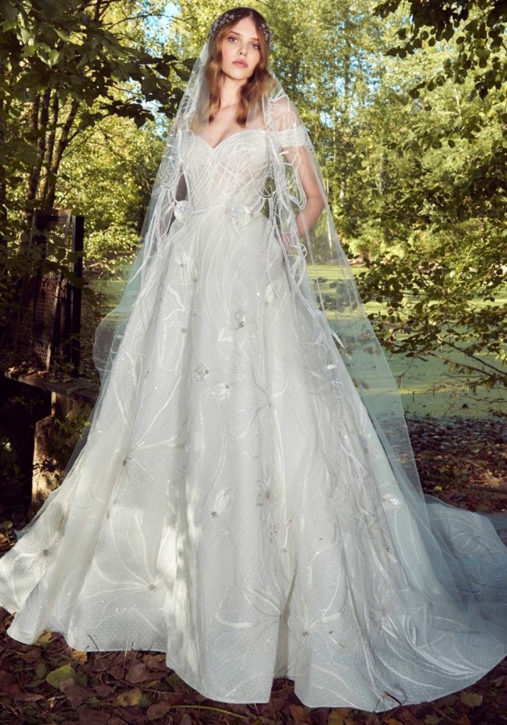 EN322 Embellished Off-Shoulder Ball Gown