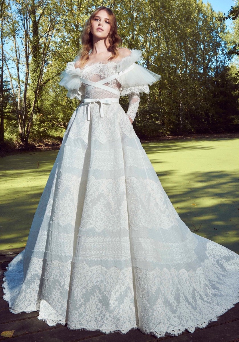 EN324 Embroidered Long Sleeves Lace Ball Gown - Image 2